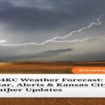 Fox4KC weather forecast showing live radar lightning storm and severe weather alerts in Kansas City